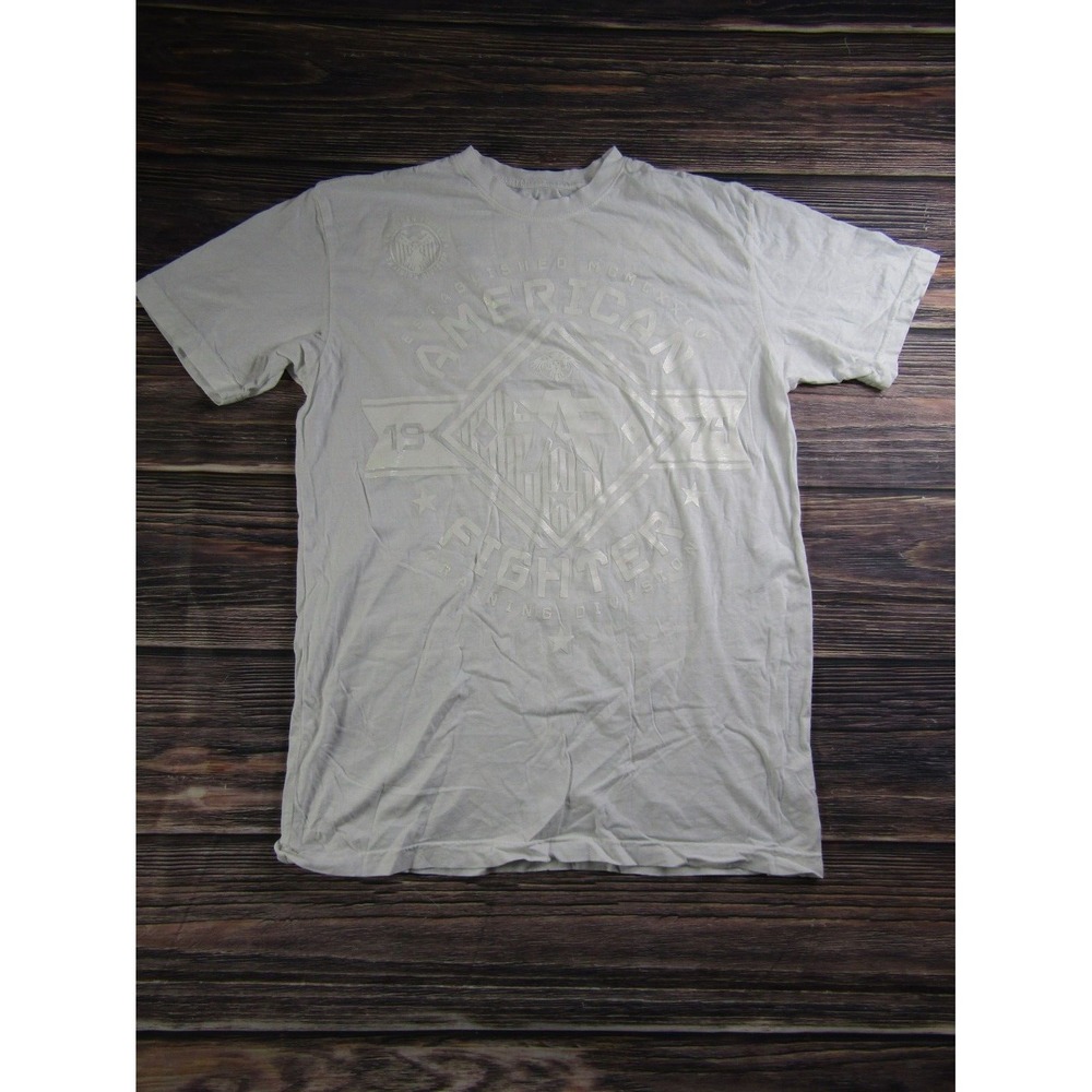 American Fighter T-Shirt Men Medium White Graphic Short Sleeve Training Division